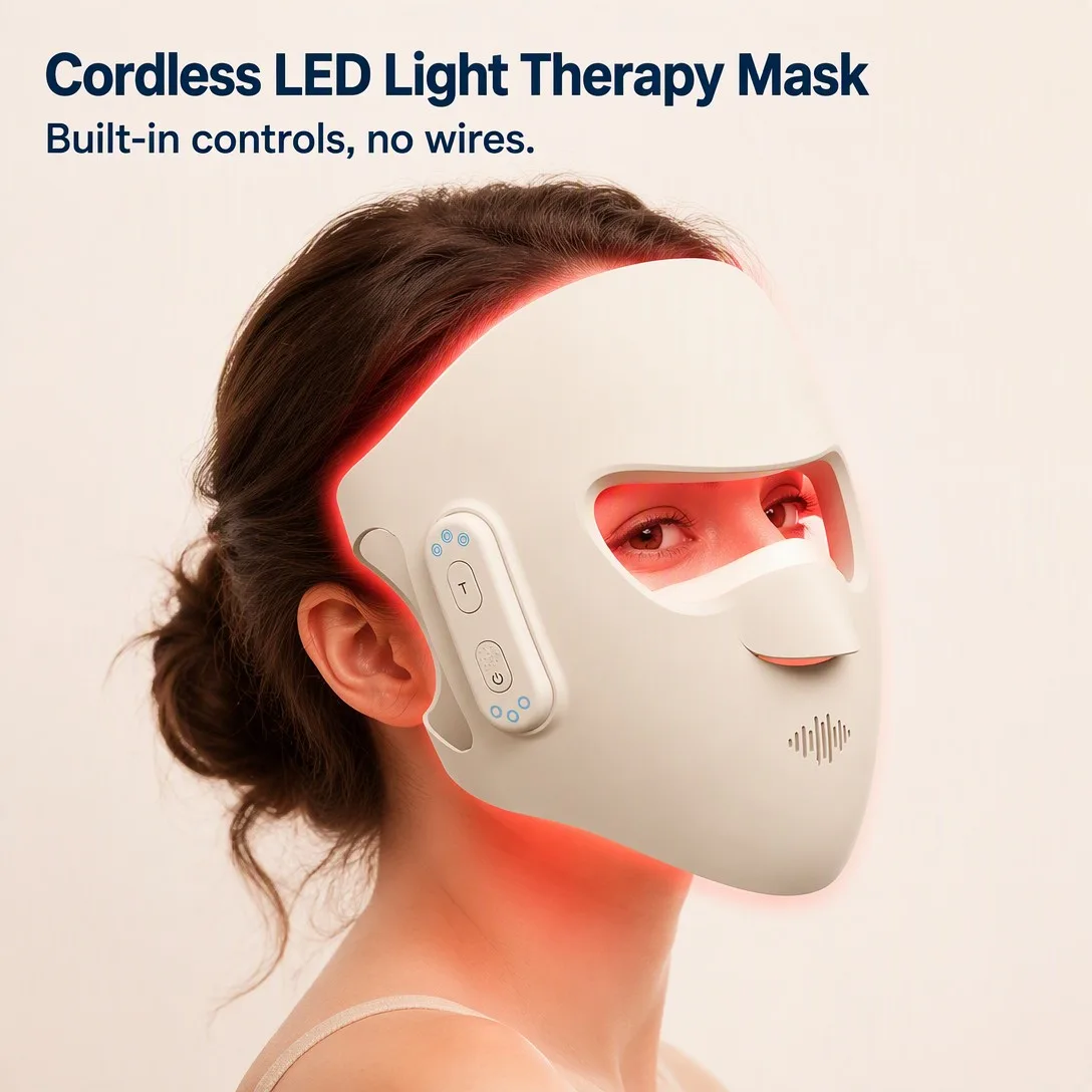Cordless LED Face Mask - Wireless Red Light Therapy Device - detail view 2