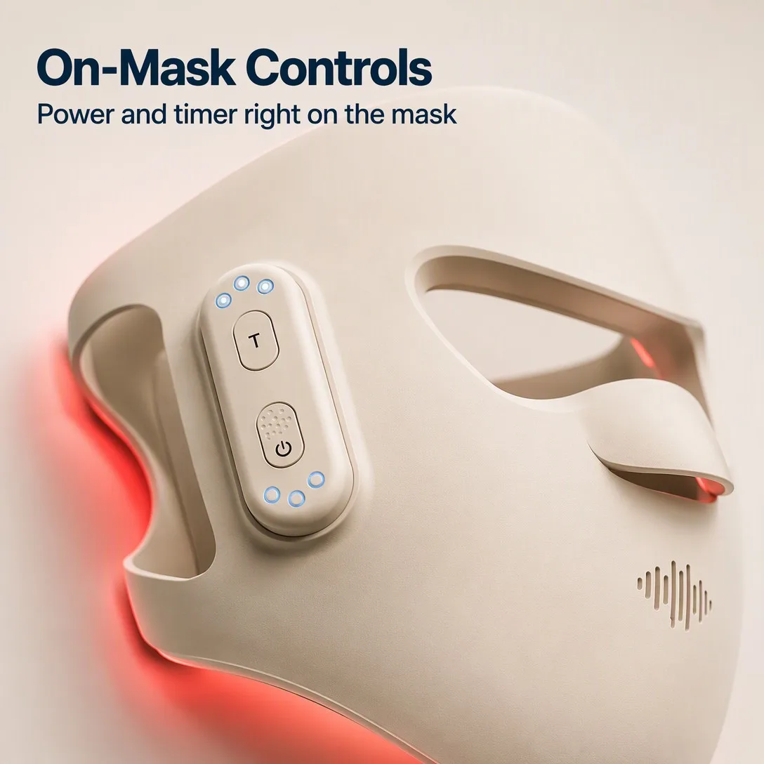 Cordless LED Face Mask - Wireless Red Light Therapy Device - detail view 3