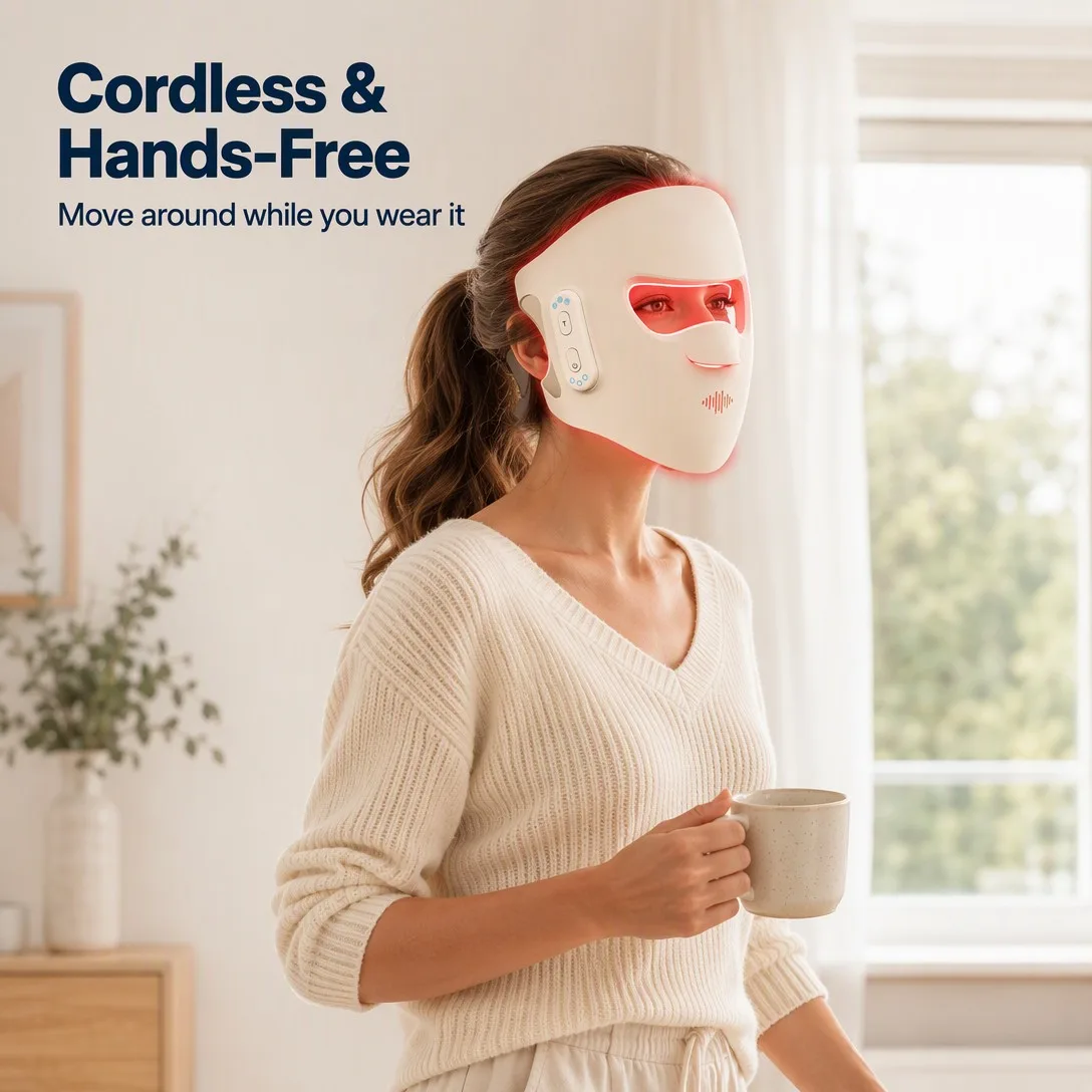Cordless LED Face Mask - Wireless Red Light Therapy Device - custom silicone manufacturer