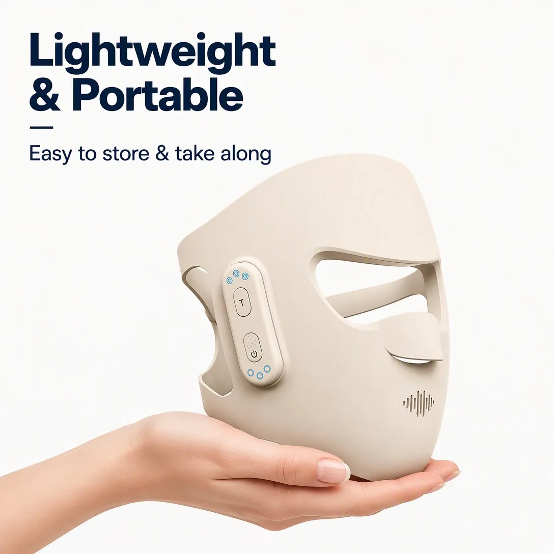 Cordless LED Face Mask - Wireless Red Light Therapy Device - detail view 5