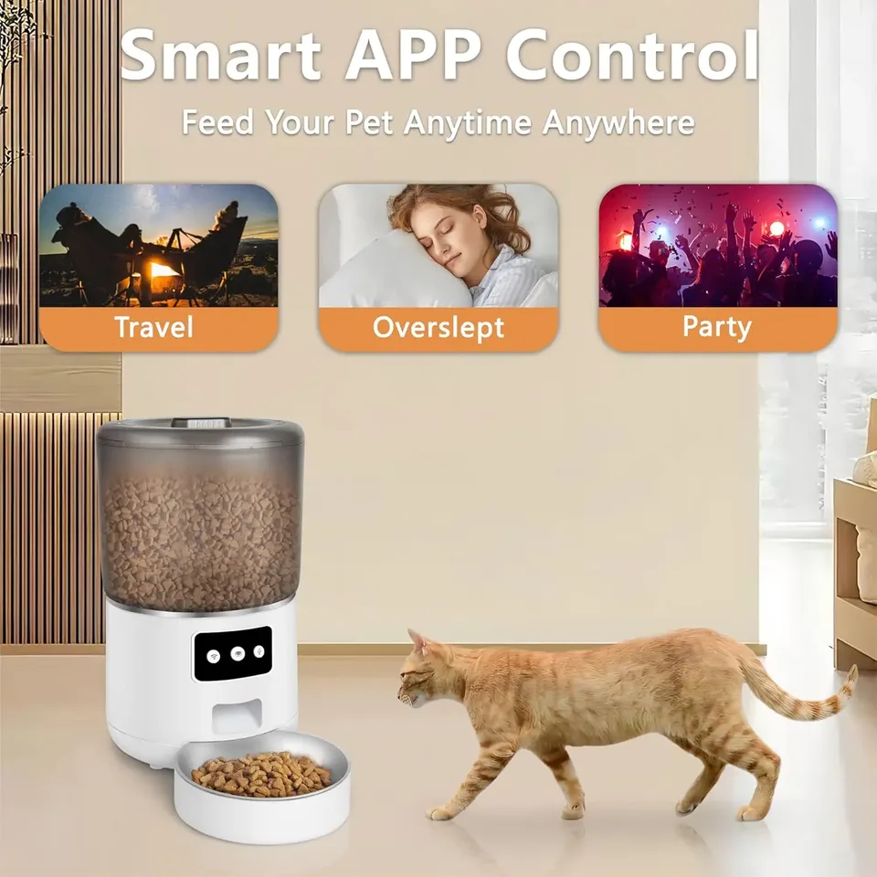 New Arrival Smart Automatic WiFi Pet Feeder Silicone Cat Food Dispenser with APP Control for Dogs - detail view 5