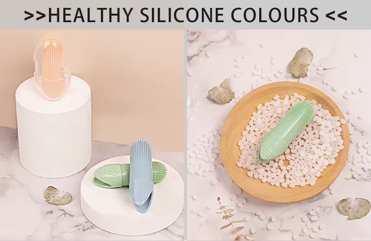 Food Grade Silicone Dog Finger Toothbrush Fits Most Fingers Pet Finger Brush Dog Cat Teeth Cleaning Brush - detail view 8