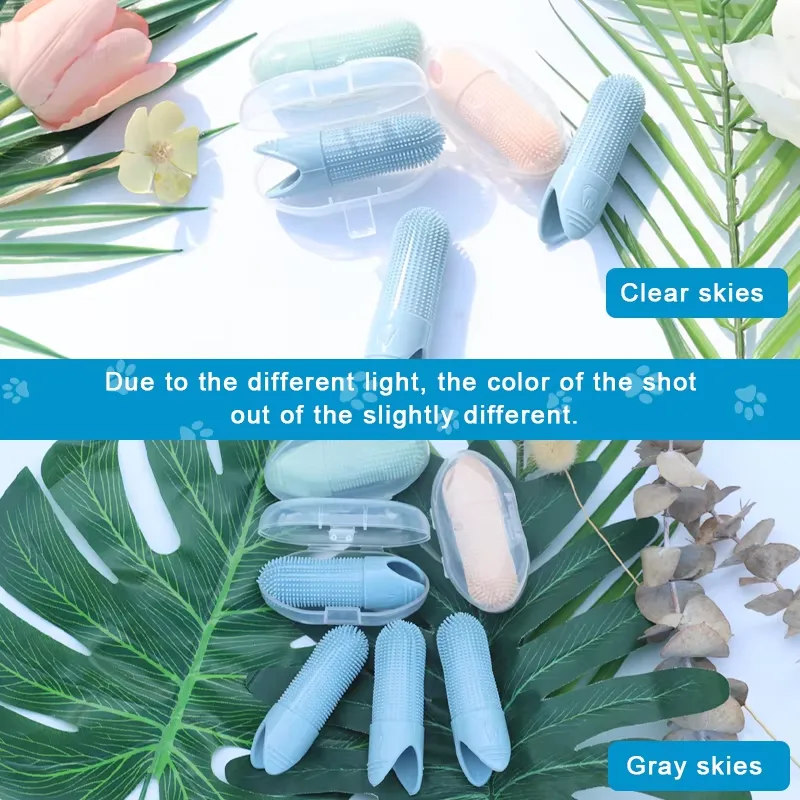 Food Grade Silicone Dog Finger Toothbrush 360 Pet Tooth Brushing Tool Finger Toothbrush for Cat Dog Pet Teeth Cleaning - detail view 3