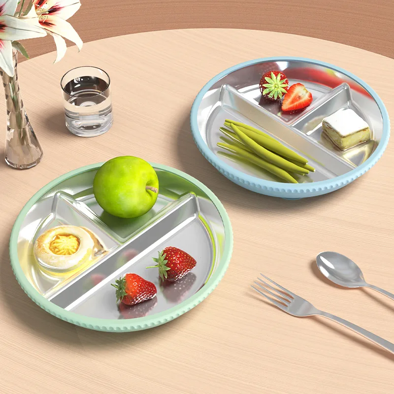 Stainless Steel Divided Plate for Toddlers - Silicone Sleeve - custom silicone manufacturer