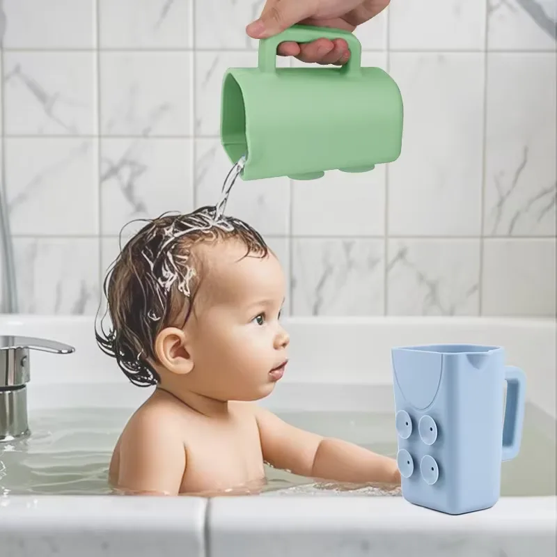 CPC Certification Baby Bath Rinse Cup Tear-free Food Grade Silicone Shampoo Body Washing Rinser Cup with Suction Cup for Kids - detail view 2