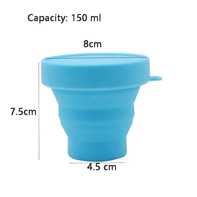 Outdoor High Quality Silicone Collapsible Coffee Cup Retractable Foldable Folding Coffee Cup Taza Plegab for Travel - detail view 3