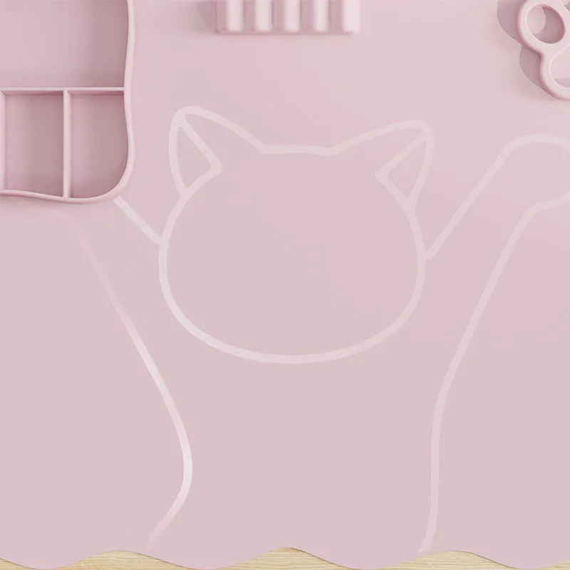 2027 Top Rankings Bag Nails Table Mat Pink Cherry Heart Pattern Custom Logo Nail Mat - detail view 1