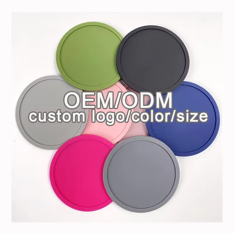 Custom Silicone Rubber Bar Cup Coasters Durable Heat Resistant Drink Cup Mat Kitchen Drinks Insulation Mat - detail view 6