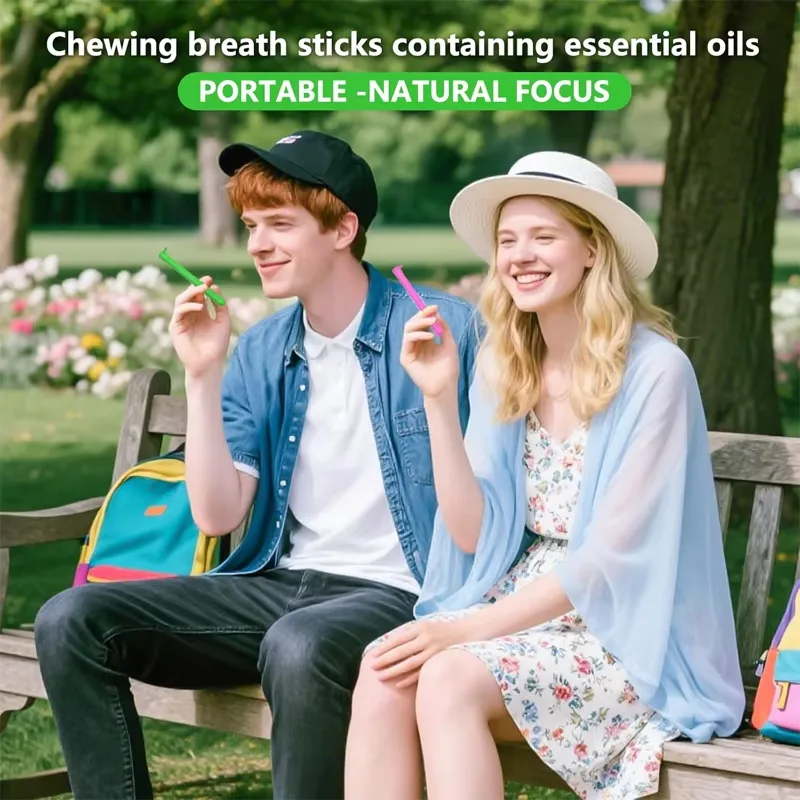Chewable Essential Oil Breath Stick Chewable Breather Quit Portable Stop Smoking Aid with Peppermint for Aromatherapy - detail view 5