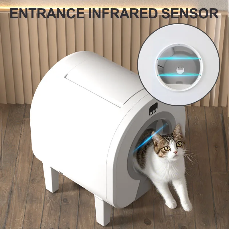 Low Noise Wifi Remote App Control Large Electric Automatic Smart Open Top Self-Cleaning Cat Toilet Litter Box - detail view 3