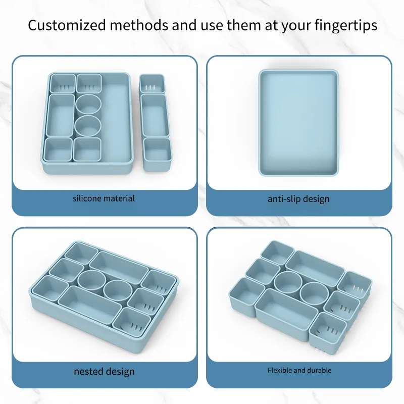 Silicone Make up Brush Nail Polish Lipstick Holder Case Organizer Storage Box - detail view 1