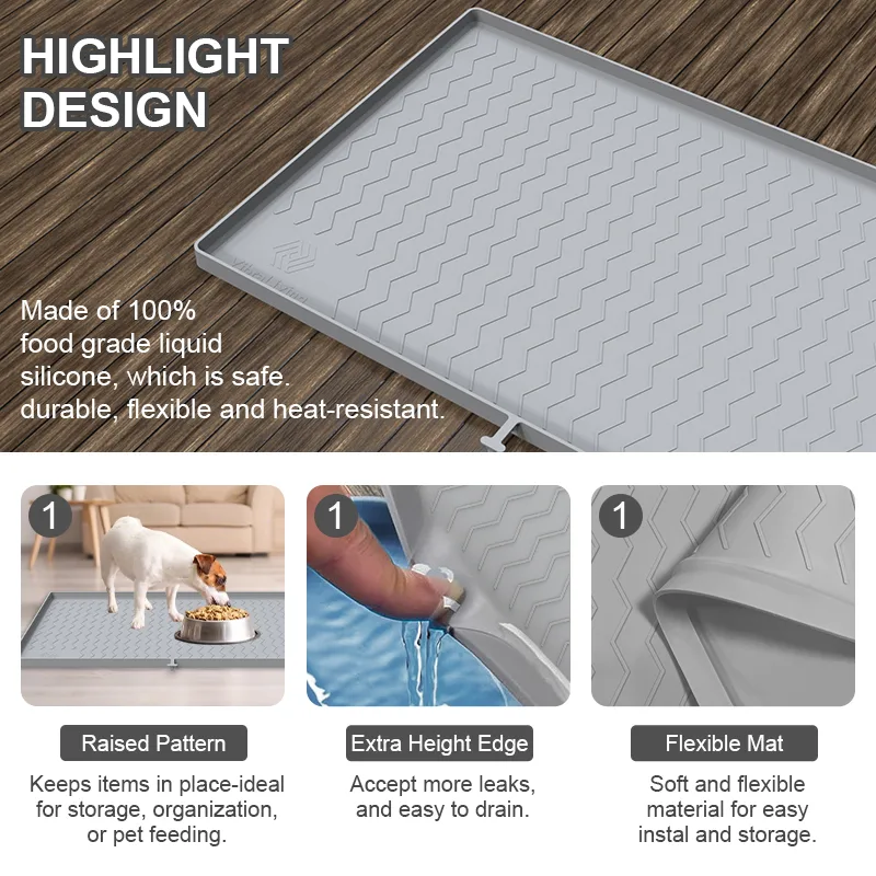 Silicone Cabinet Mat Water Corrugated Silica Gel Drain Pad Anti-fouling Anti-oil Under Sink Mat Large Size Silicone Kitchen Mat - detail view 9