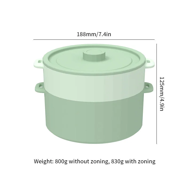 Silicone Steamer Cookware Vegetables Prep Meal Food Removable Rack BPA Free Steamer Bowl - detail view 5