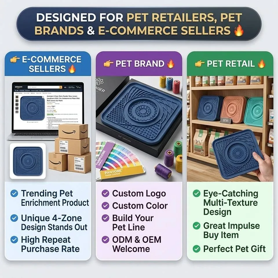 Silicone Pet Licking Slow Feeder Interactive Lick Mat Cats Dogs Portable Lightweight Eco-Friendly Non-slip Anti-choke - detail view 5