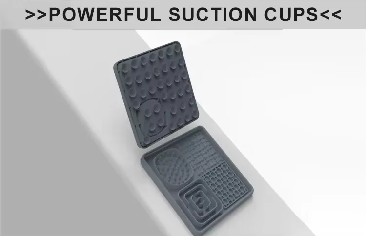 Custom Multifunction Calming Slow Feeder Licking Mat and Bath Massage Silicone Pet Dog Lick Pad Wall Mounted Lick Mat - detail view 10