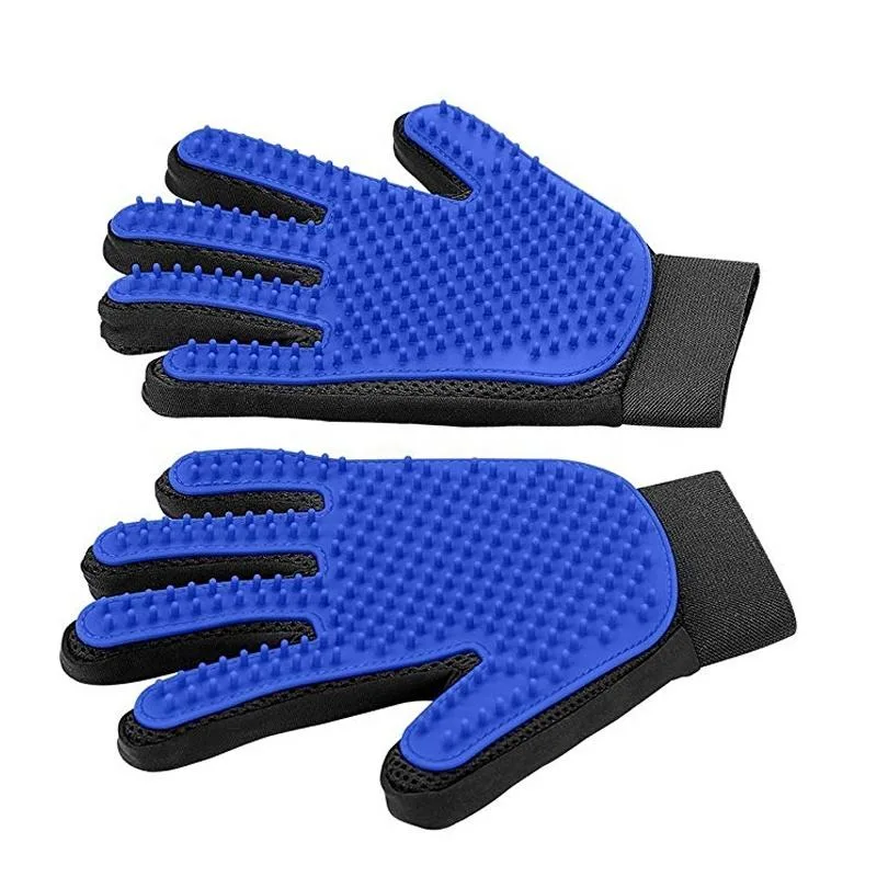 Pet Grooming Glove - Gentle Deshedding Brush Glove - Efficient Pet Hair Remover Mitt - Massage Tool with Enhanced Five Finger - detail view 1
