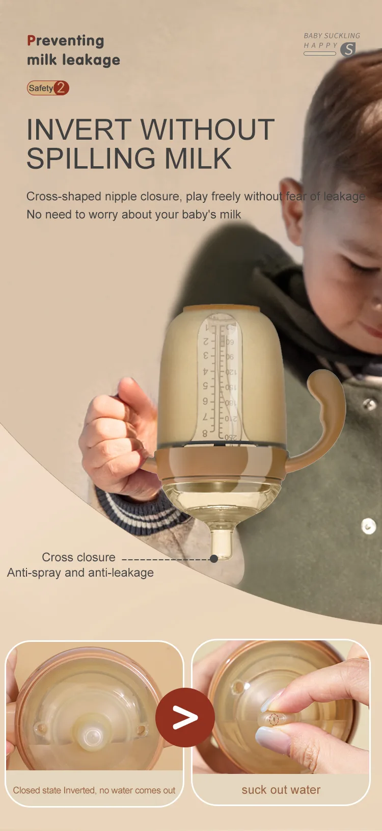 OEM Factory Custom BPA-Free Silicone Baby Feeding Bottle Set 150ml Capacity with Printed Pattern for 0-12 Months - detail view 10