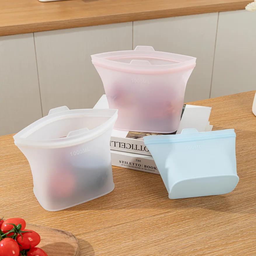 Microwave Safe Food Storage Bag Refrigerator Preservation Food Grade Silicone for Fresh Foods - detail view 1