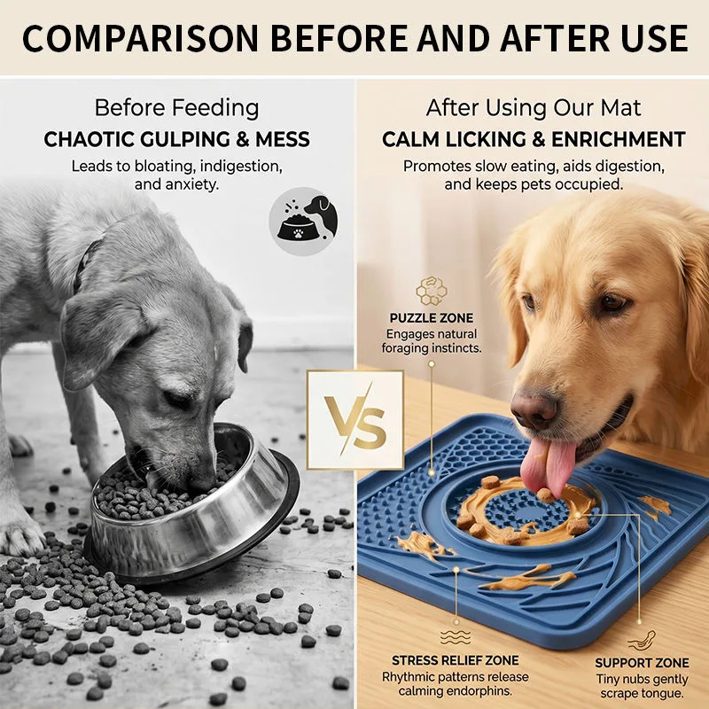 Food Grade Silicone Portable Lick Mat for Pets Slow Food Dispensing Pad Anti Skid Base Interactive Calming Treat - detail view 1