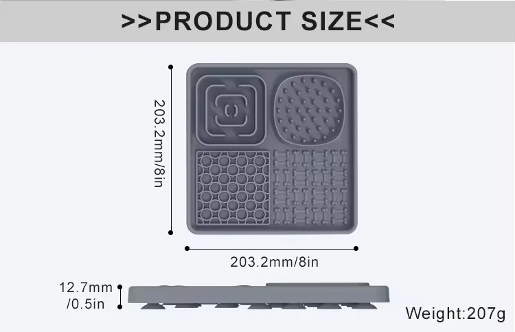 Custom Multifunction Calming Slow Feeder Licking Mat and Bath Massage Silicone Pet Dog Lick Pad Wall Mounted Lick Mat - detail view 11