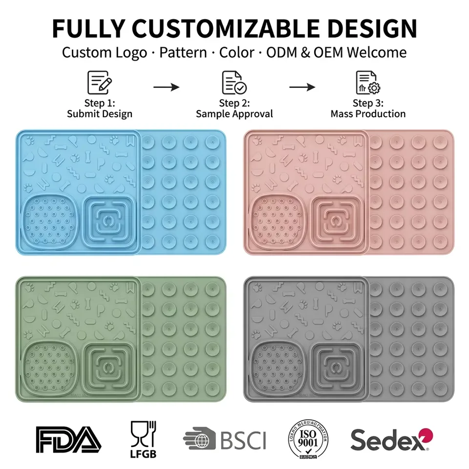 Wholesale Slow Feeder Dog Bowls Lick Mat Anti-Slip Durable Plastic Silicone Interactive Toy for Large Medium Small Dogs Cats - detail view 5