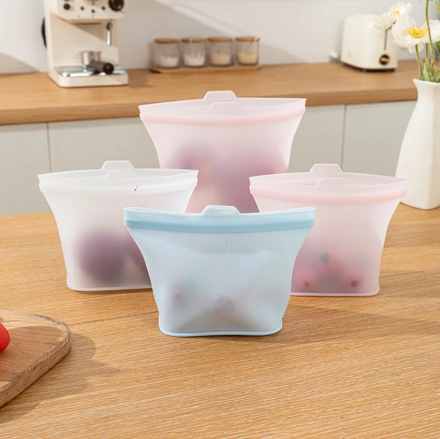 Microwave Safe Food Storage Bag Refrigerator Preservation Food Grade Silicone for Fresh Foods - detail view 9