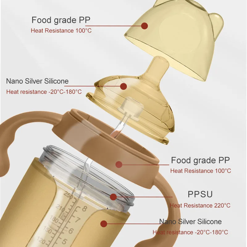 OEM Factory Custom BPA-Free Silicone Baby Feeding Bottle Set 150ml Capacity with Printed Pattern for 0-12 Months - detail view 1