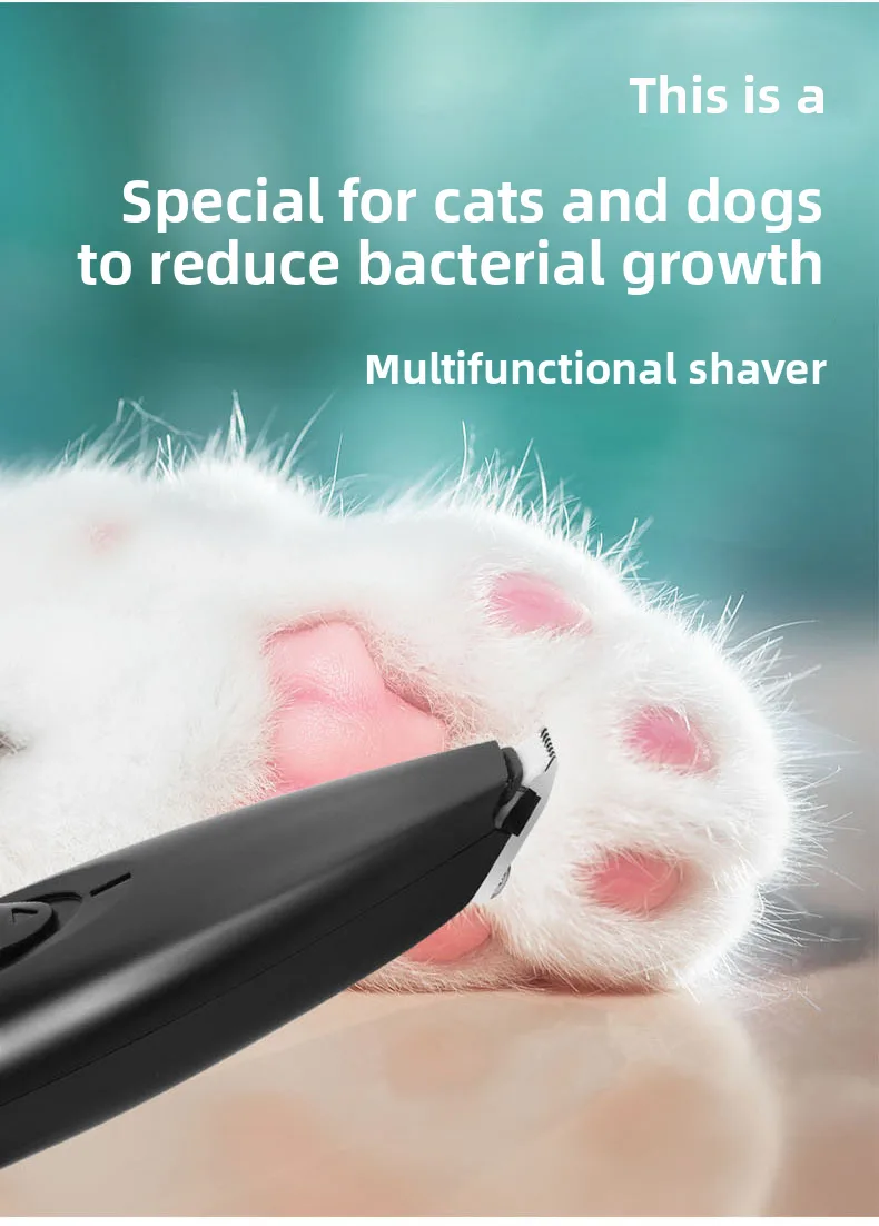 ABS Silent Electric Pet Hair Trimmer Grooming OEM Pet Cat Dog Foot Hair Shaver Trimmer - detail view 11