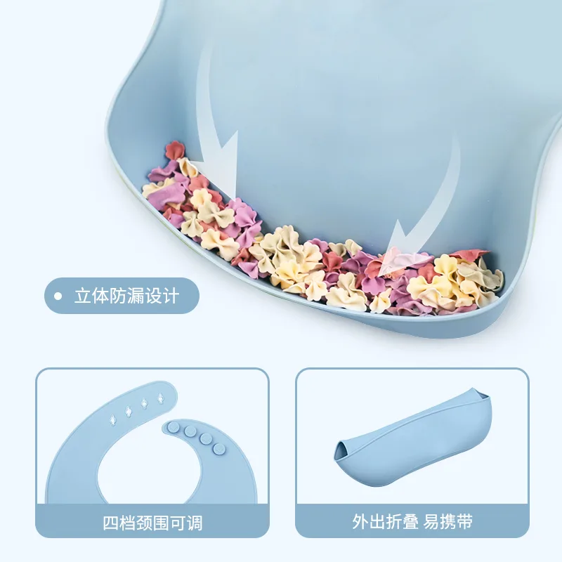 BPA Free Toddler Silicone Baby Feeding Supplies Snack Food Dinnerware Silicone Cup Bib Suction Plate Bowl Spoon and Fork Set - detail view 11