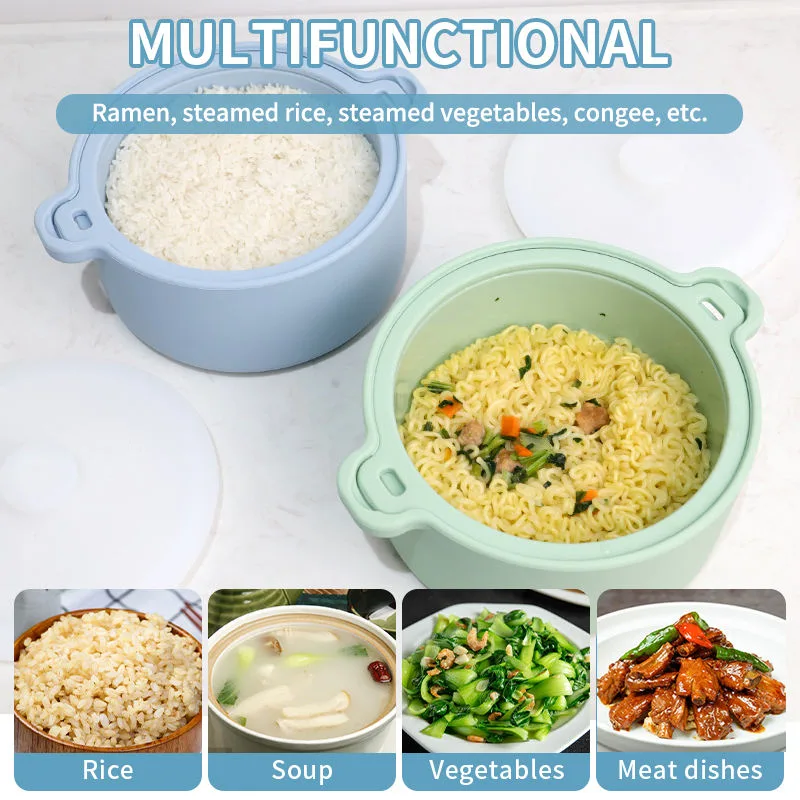 BPA-Free Eco-Friendly Silicone Microwave Steamer Lazy Food Steamer Bowl for Vegetables and Cooker Pot - Silicone microwave steamer P - detail view 1
