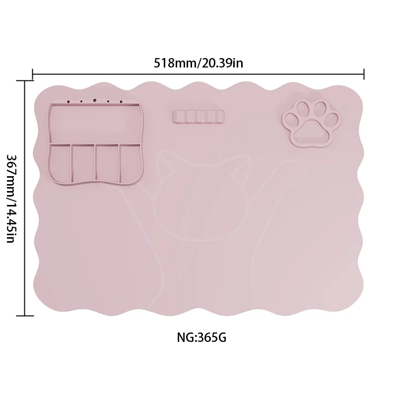 2027 Top Rankings Bag Nails Table Mat Pink Cherry Heart Pattern Custom Logo Nail Mat - detail view 11