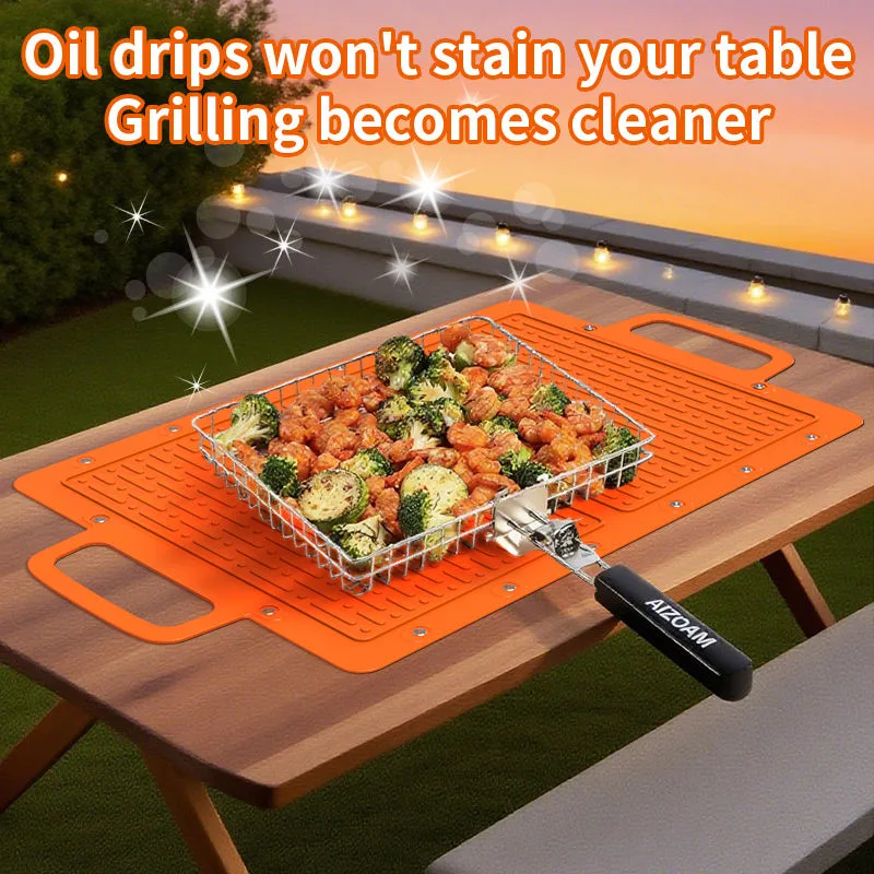 Top Ranking WaterProof Fire Proof Non-Stick BBQ Silicone Grilling Mats Oil-Resistant Grill Mat Mats - detail view 4