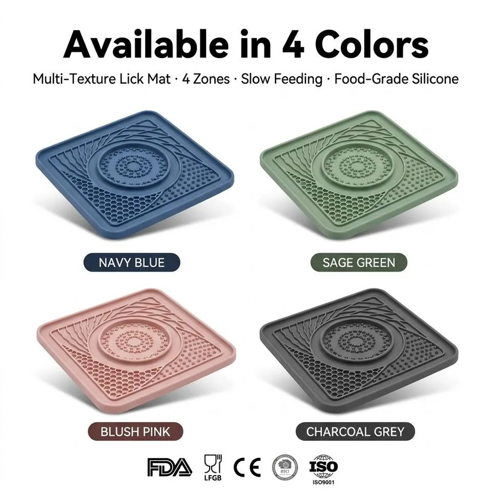 Silicone Pet Licking Slow Feeder Interactive Lick Mat Cats Dogs Portable Lightweight Eco-Friendly Non-slip Anti-choke - detail view 3