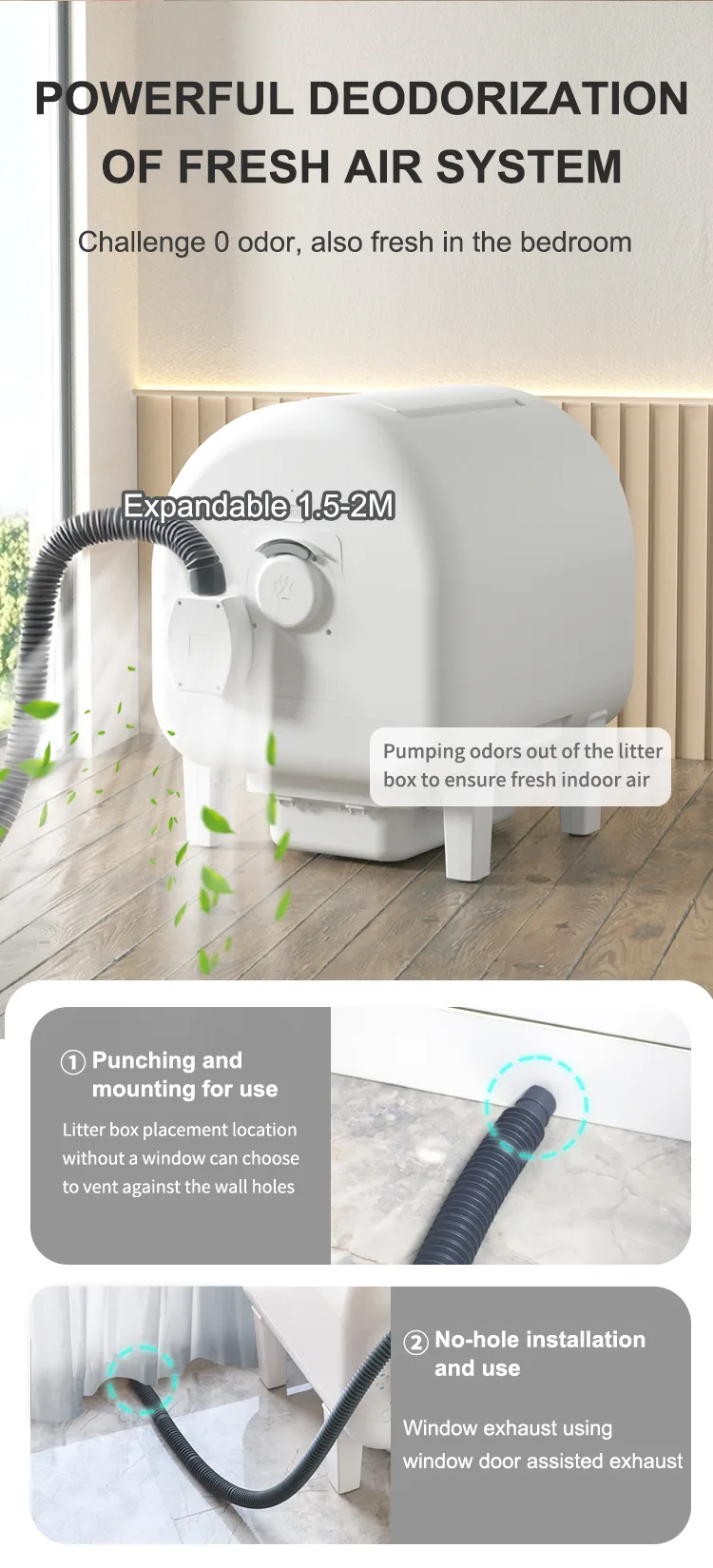 Low Noise Wifi Remote App Control Large Electric Automatic Smart Open Top Self-Cleaning Cat Toilet Litter Box - detail view 9