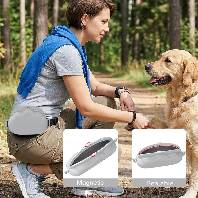 Silicone Fanny Pack Dog Custom Treat Pouch with Training Clickerfor Pet Traininlg Walking - detail view 2