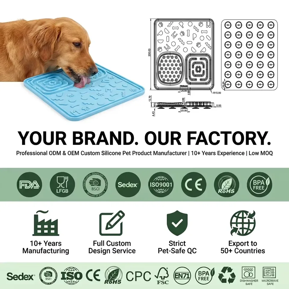 Wholesale Slow Feeder Dog Bowls Lick Mat Anti-Slip Durable Plastic Silicone Interactive Toy for Large Medium Small Dogs Cats - detail view 3
