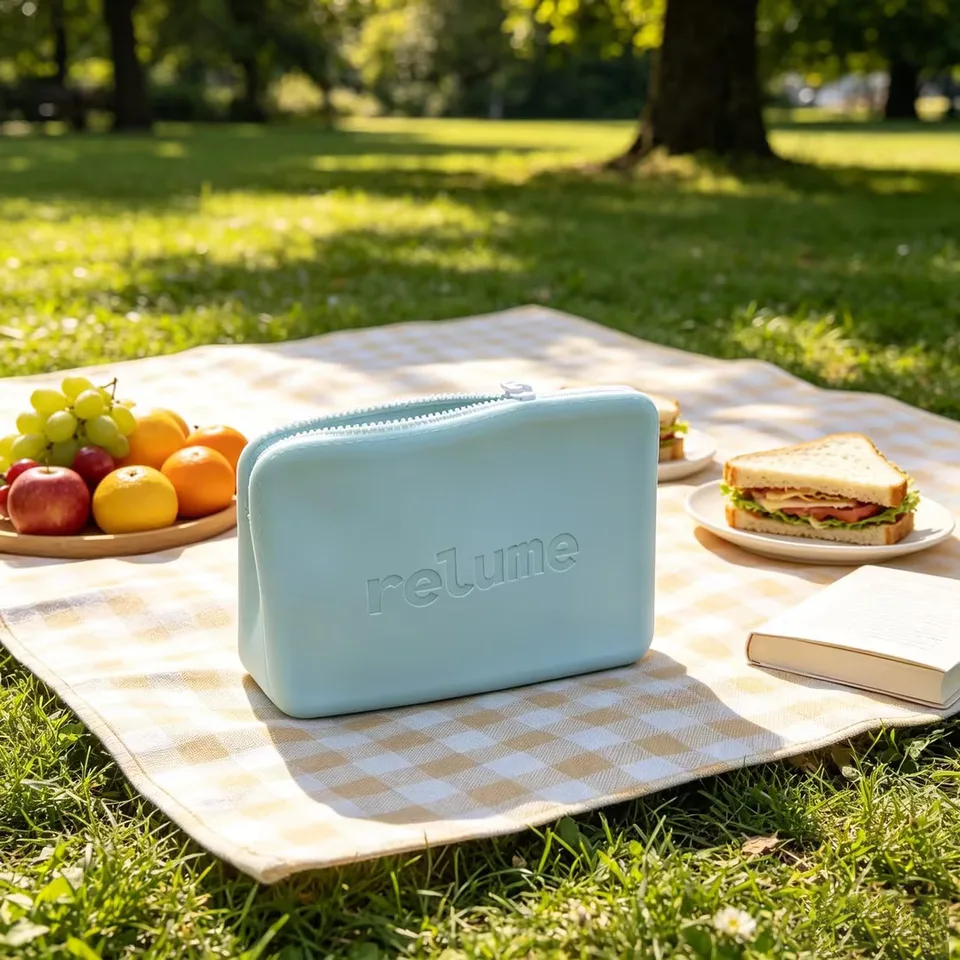 Fashionable Large Capacity Versatile Silicone Toiletry Storage Bag Zipper Closure Portable Travel Cosmetic Bag - detail view 5