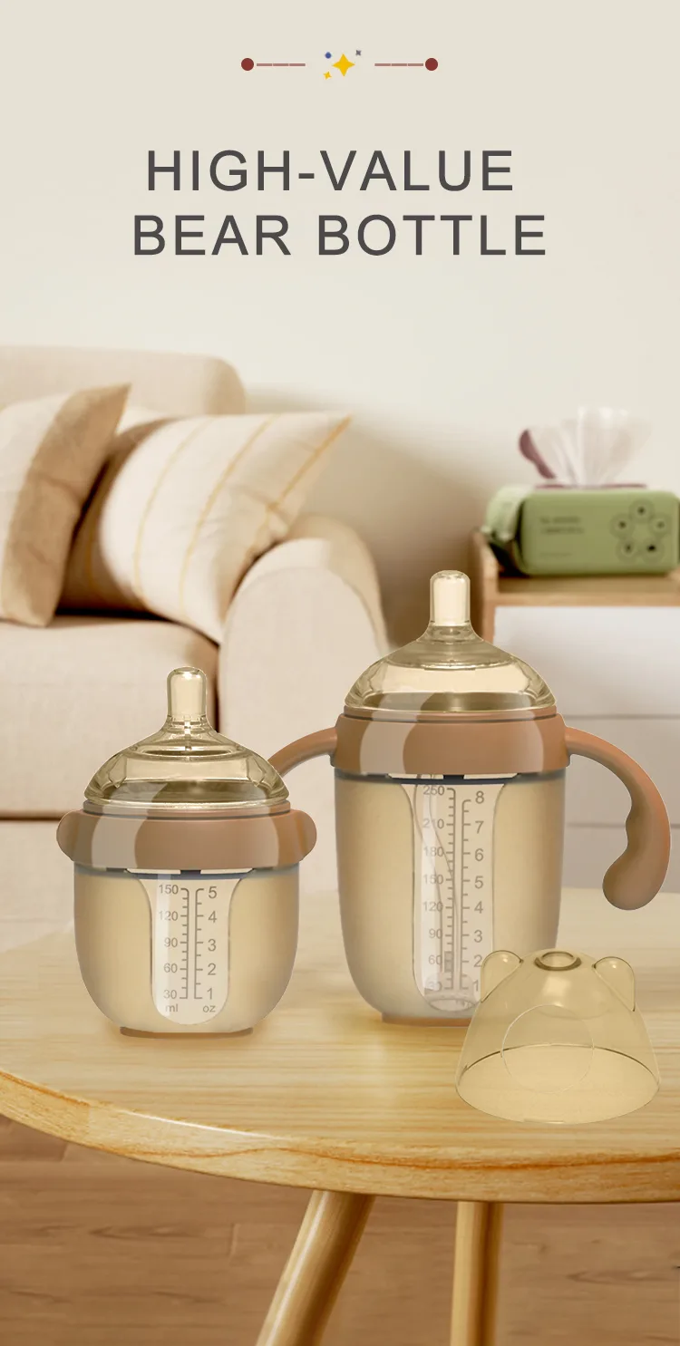 OEM Factory Custom BPA-Free Silicone Baby Feeding Bottle Set 150ml Capacity with Printed Pattern for 0-12 Months - detail view 6