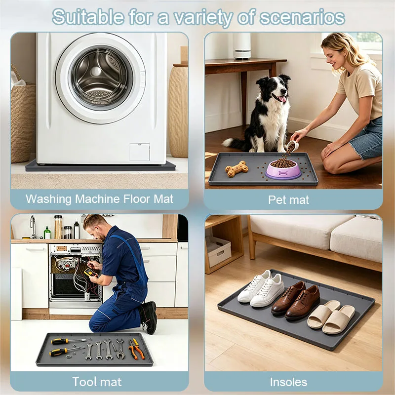 Silicone Kitchen & Bathroom Mat Protector Under-Sink Liner with Drain Hole for Drips Leaks Spills Pads & Cabinets - detail view 2