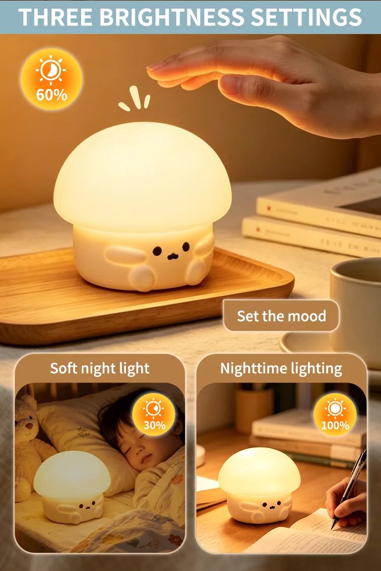 Christmas Lights LED Smart Three-Speed Cute Silicone Night Light for Rooms Eye Protection Sleep Atmosphere Clap Light - detail view 6