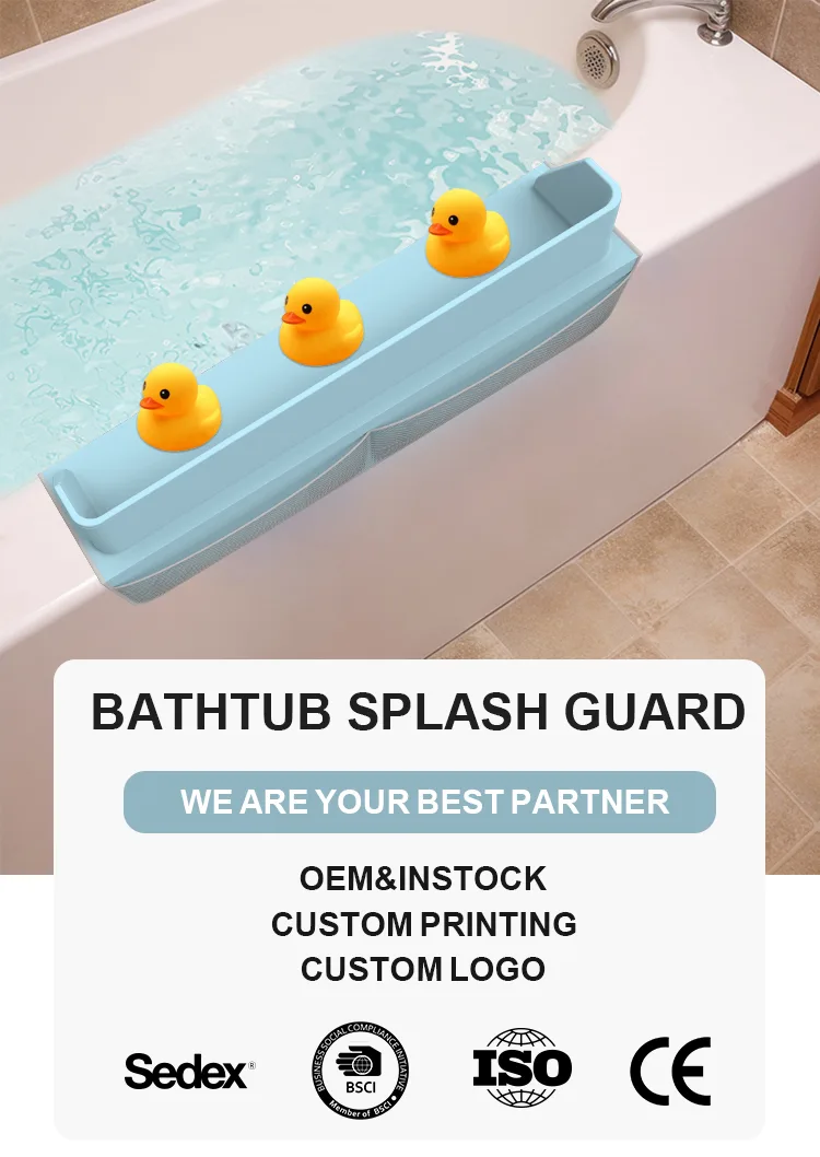 Bathroom Bathtub Corner Shower Splash Guard Detachable Play Shelf Area Bath Tub Topper Splash Guard for Bathtub - detail view 6