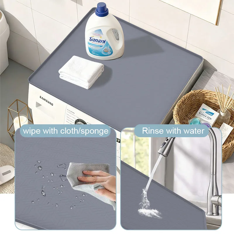 Modern Style Kitchen Anti-Slip Silicone Sink Mat Waterproof with Hole Protective Cabinet Mat Under Sink Mat - detail view 3