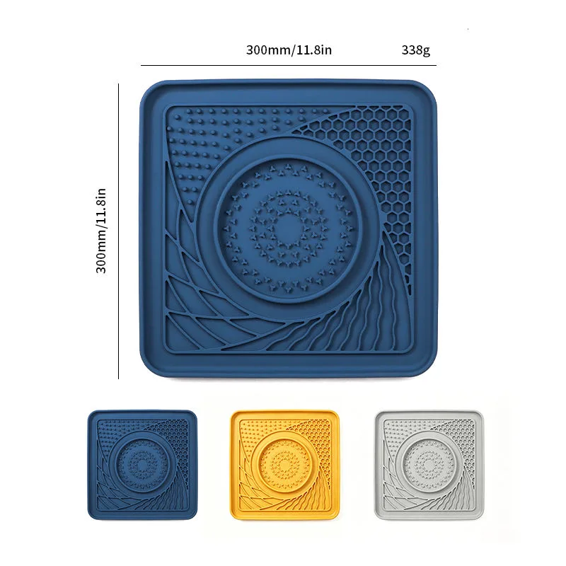 Food Grade Silicone Portable Lick Mat for Pets Slow Food Dispensing Pad Anti Skid Base Interactive Calming Treat - detail view 5