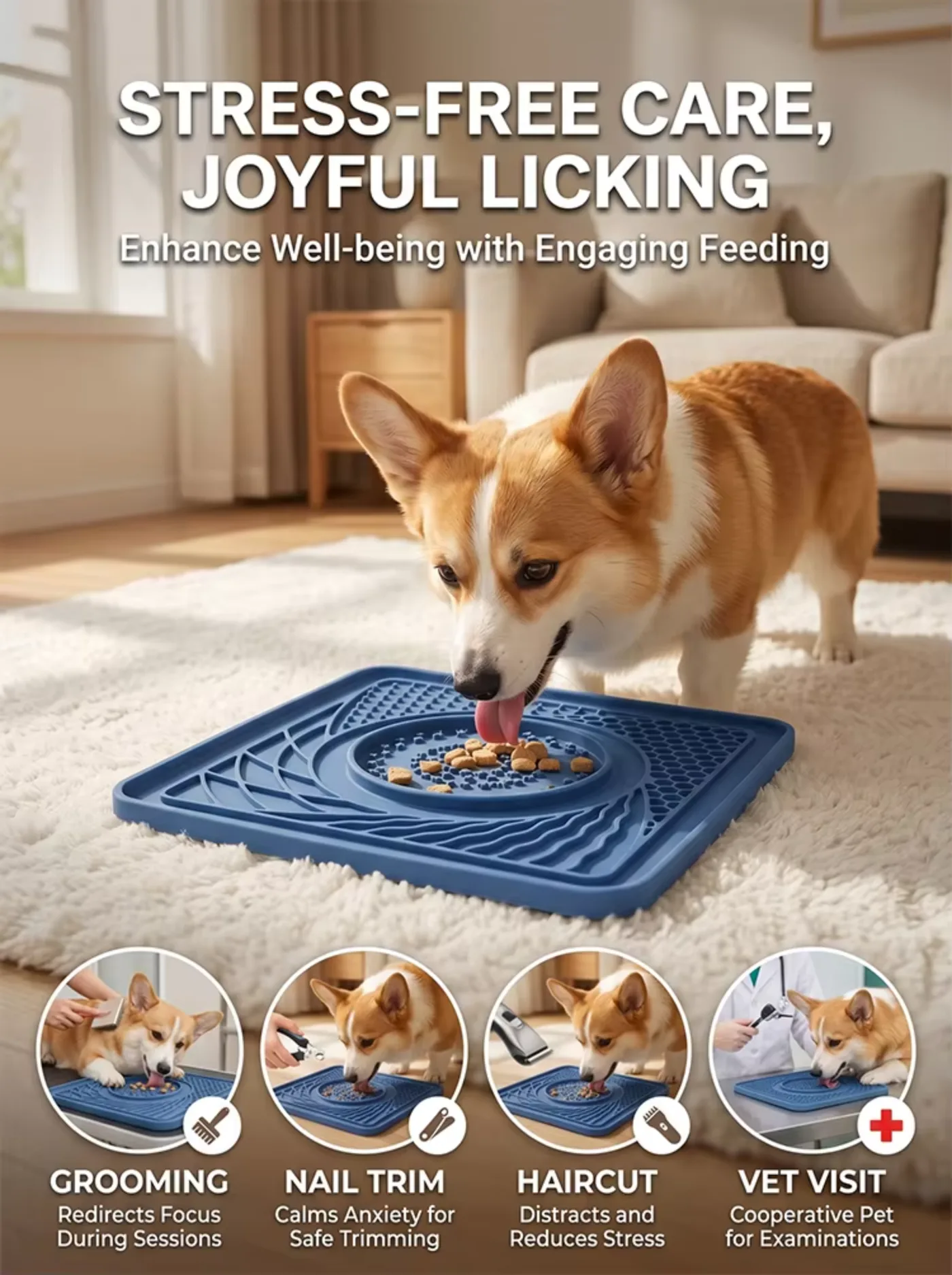 Silicone Pet Licking Slow Feeder Interactive Lick Mat Cats Dogs Portable Lightweight Eco-Friendly Non-slip Anti-choke - detail view 9
