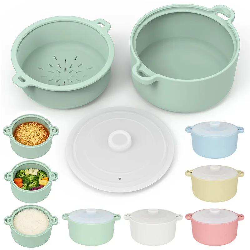 Silicone Microwave Steamer Bowl Oven Safe Food Steamer for Vegetables - custom silicone manufacturer