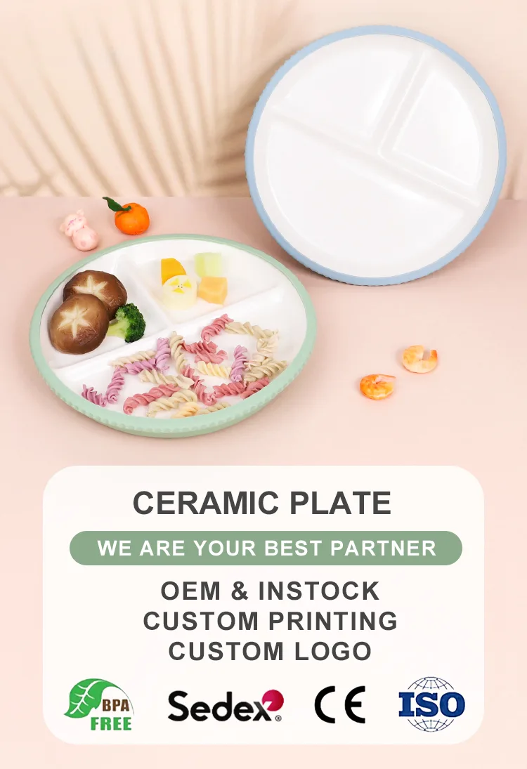 New Design BPA-Free Ceramic Kids Dining Plate Welcome Gifts Colorful Cartoon Porcelain Material Non-Toxic - detail view 6