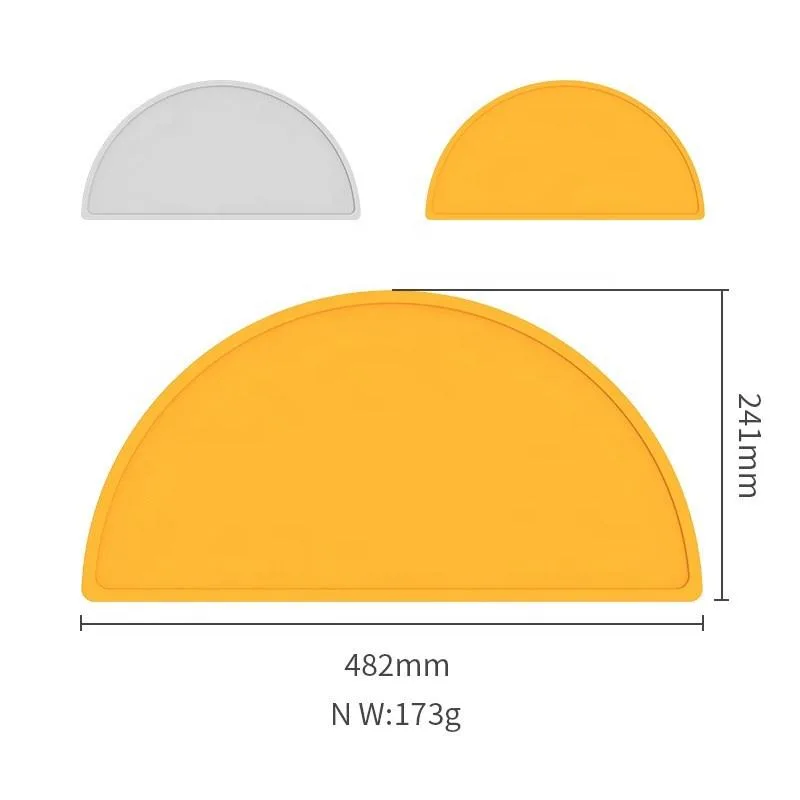 Bpa Free Reusable Portable Children Dining Food Mat Non-slip Baby Place Mat Waterproof Silicone Placemats for Kids - detail view 5