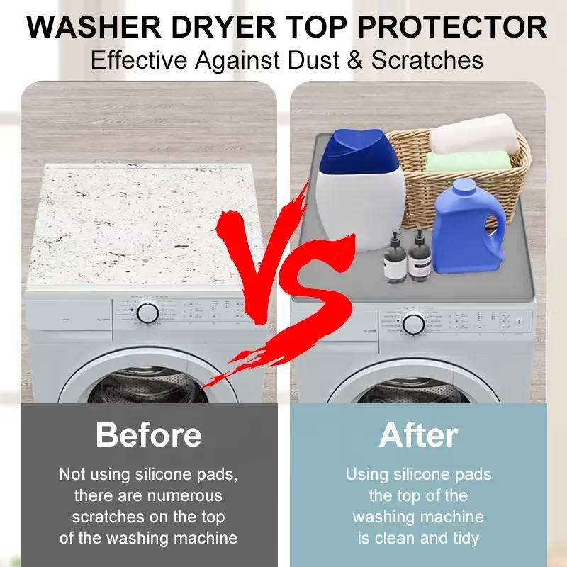 Custom Logo Waterproof Top Cover Pad Non Slip Washer Dryer Top Protector Mat Silicone Mat - detail view 4