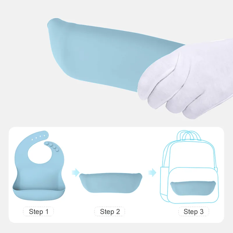 Custom Silicoco Baby Bibs Wholesale Waterproof Bib Bpa Free Adjustable Easy Clean Baby Silicone Bib for Babies Toddlers - detail view 3
