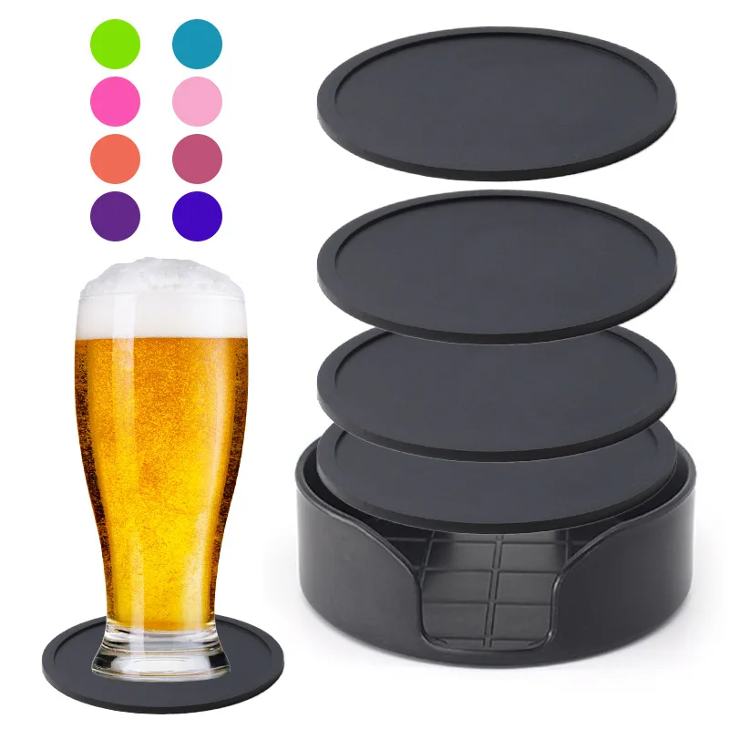 Waterproof Soft Non-Slip Silicone Drink Coasters Cup Pad Mat for Tabletop Protection Customize Silicon Mat - detail view 6